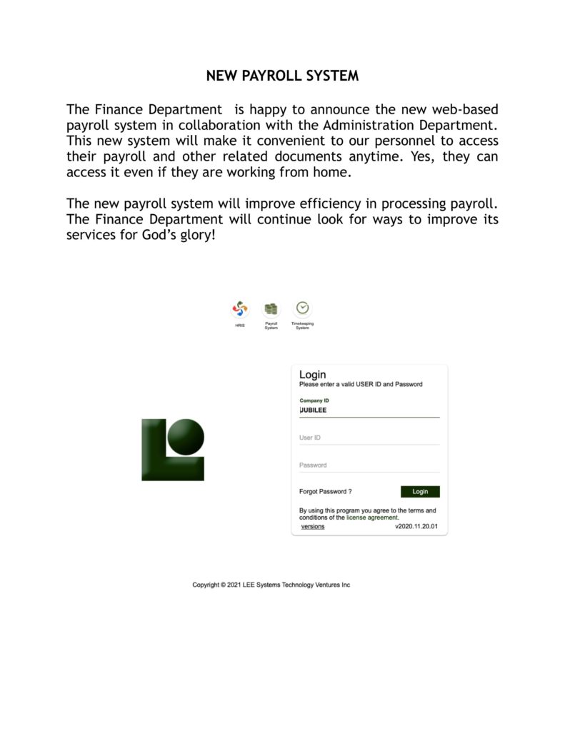 New Payroll System Finance News