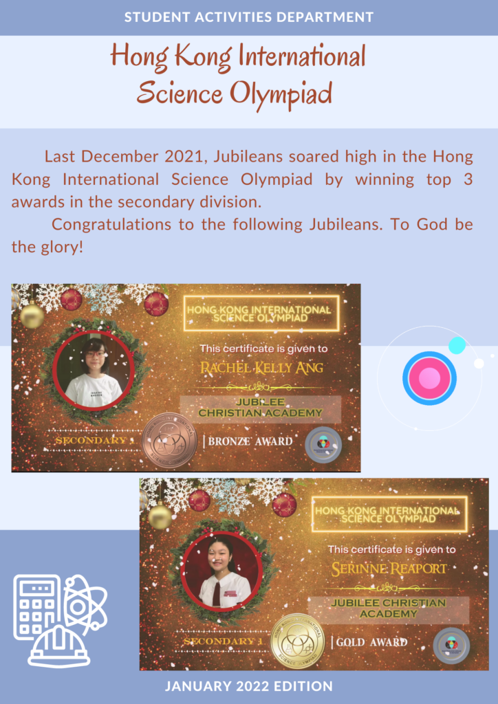 Hong Kong International Science Olympiad Jubilee Christian Academy