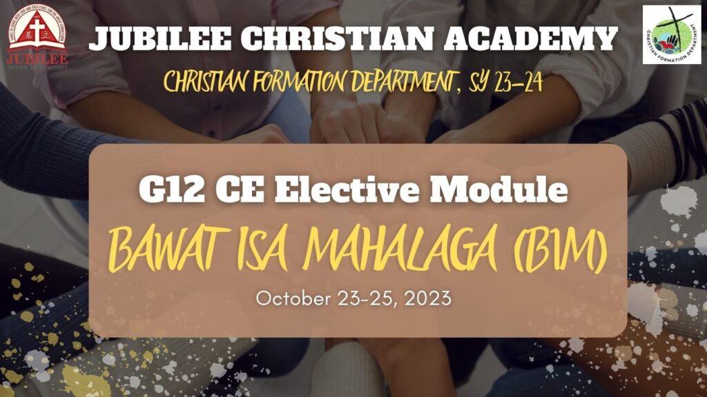 G12 CE ELECTIVE: B1M - Jubilee Christian Academy